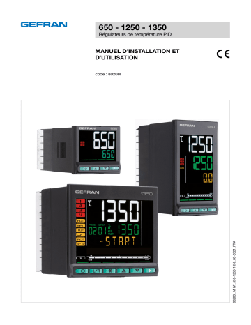 1350 | 1250 | gefran 650 PID Controller, 1/16 DIN Manuel utilisateur | Fixfr