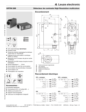 Leuze KRTM 20M/P-12-6420-S12 Kontrasttaster Manuel utilisateur | Fixfr