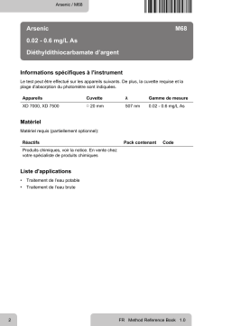 Lovibond Single Method M68 - Arsenic Manuel utilisateur