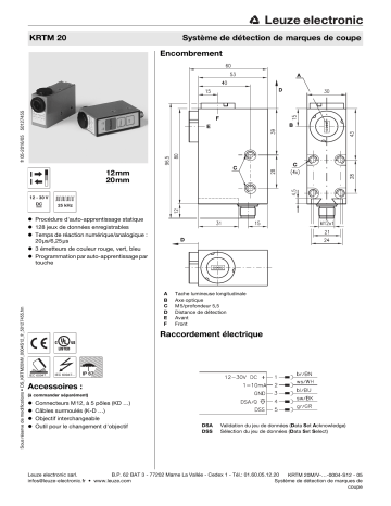 Leuze KRTM 20M/V-12-0004-S12 Kontrasttaster Manuel utilisateur | Fixfr