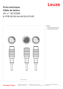 Leuze K-YPB M12A-5m-M12A-S-PUR Verbindungsleitung Manuel utilisateur