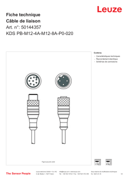 Leuze KDS PB-M12-4A-M12-8A-P0-020 Verbindungsleitung Manuel utilisateur