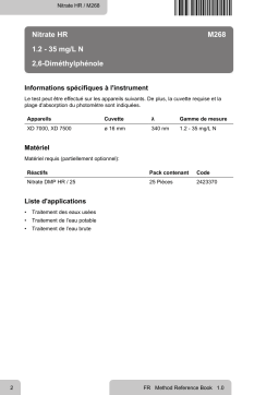 Lovibond Single Method M268 - Nitrate HR Manuel utilisateur