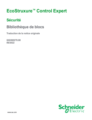 Schneider Electric EcoStruxure™ Control Expert - Sécurité, Bibliothèque de blocs Mode d'emploi | Fixfr