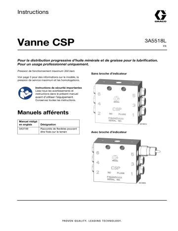 Graco 3A5518L, vanne CSP Manuel du propriétaire | Fixfr