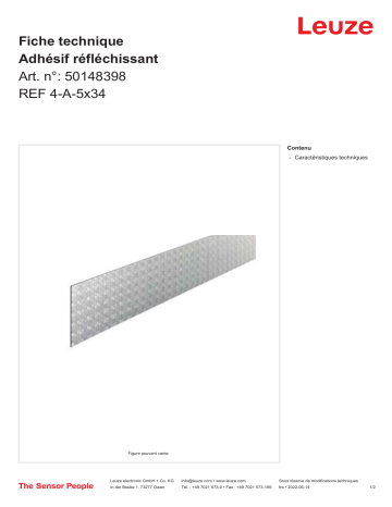 Leuze REF 4-A-5x34 Reflexfolie Manuel utilisateur | Fixfr