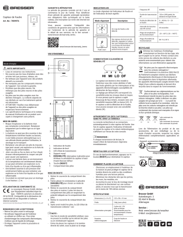 Bresser 7009976 Lightning detector Manuel du propriétaire | Fixfr