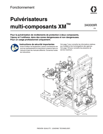 Graco 3A0009R, Pulvérisateurs multi-composants XM, Fonctionnement, français Manuel du propriétaire | Fixfr