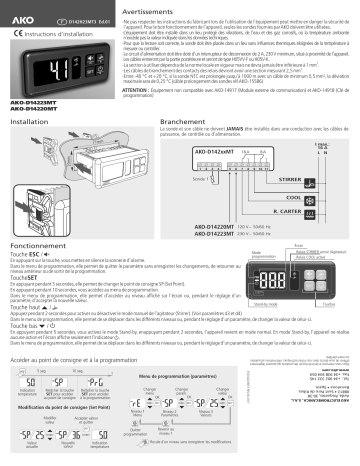 AKO AKO-D14223MT / AKO-D14220MT controller for milk tanks Mode d'emploi | Fixfr