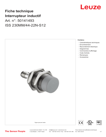 Leuze ISS 230MM/44-22N-S12 Induktiver Sensor Manuel utilisateur | Fixfr