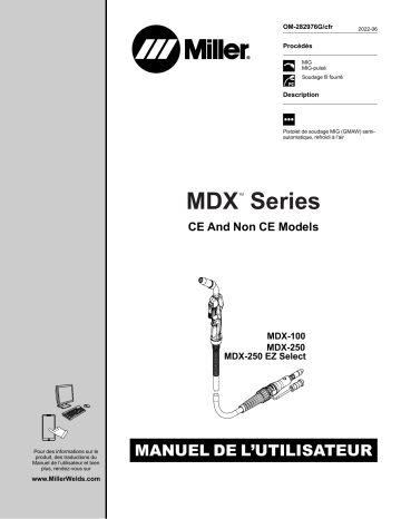 Miller MDX SERIES MJ000000-ZZ222222 Manuel du propriétaire | Fixfr