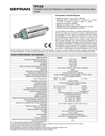 gefran TPFAS Fiche technique | Fixfr