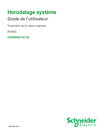 Schneider Electric Horodatage système Manuel utilisateur | Fixfr