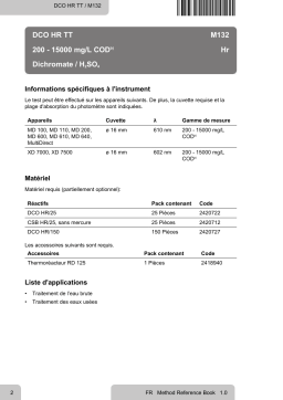 Lovibond Single Method M132 - COD HR TT Manuel utilisateur