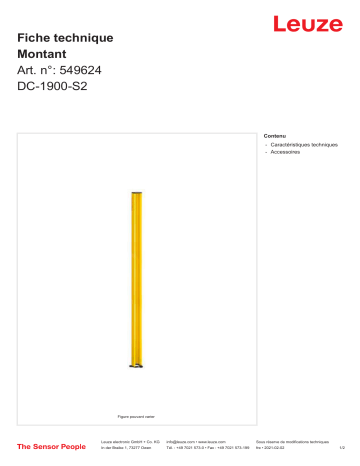 Leuze DC-1900-S2 Gerätesäule Manuel utilisateur | Fixfr