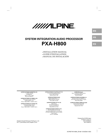 Alpine PXA-H800 System Integration Audio Processor Manuel du propriétaire | Fixfr