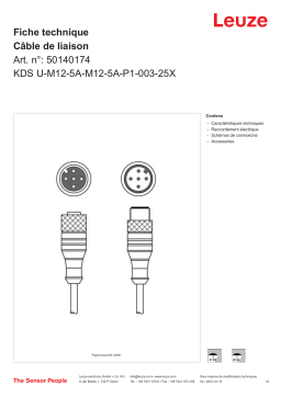 Leuze KDS U-M12-5A-M12-5A-P1-003-25X Verbindungsleitung Manuel utilisateur