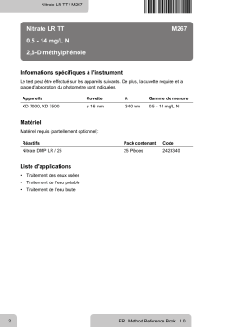 Lovibond Single Method M267 - Nitrate LR TT Manuel utilisateur