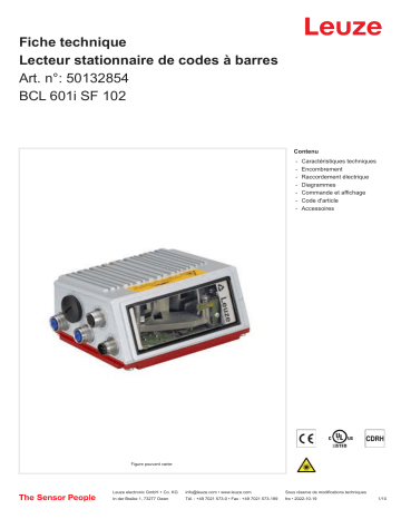 Leuze BCL 601i SF 102 Stationärer Barcodeleser Manuel utilisateur | Fixfr