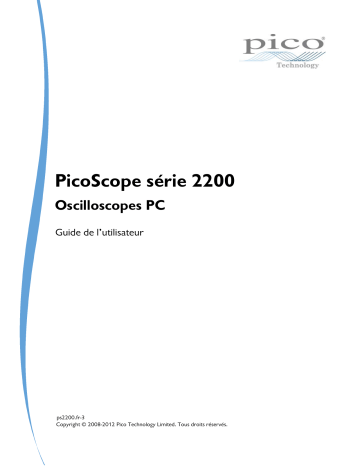 PicoScope 2204 | PicoScope 2208 | PicoScope 2205 MSO | PicoScope 2207 | PicoScope 2206 | PICO PicoScope 2205 Mode d'emploi | Fixfr