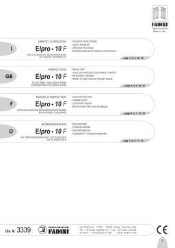 Fadini elpro10f Manuel utilisateur