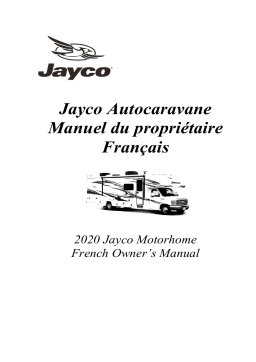 Jayco Motorhome 2020 Manuel du propriétaire