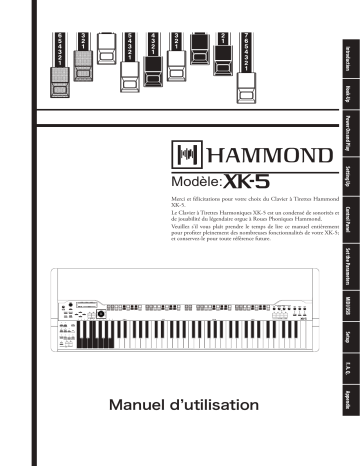 Hammond XK-5 Professional Drawbar-Keyboard Manuel du propriétaire | Fixfr
