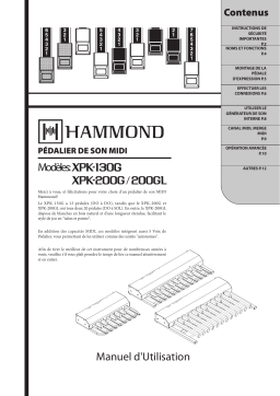 Hammond XPK-130G 13-note Midi-pedalboard Manuel du propriétaire