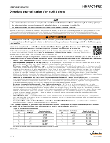 Victaulic Impact Tool Usage lines Mode d'emploi | Fixfr