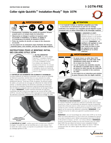 Victaulic QuickVic™ Rigid Coupling Style 107N Installation manuel | Fixfr