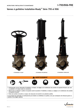 Victaulic Series 795 and 906 Installation-Ready™ Knife Gate Valves Manuel utilisateur