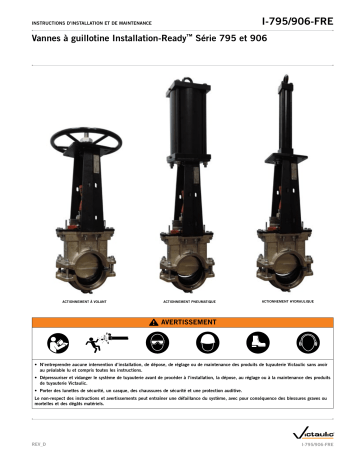 Victaulic Series 795 and 906 Installation-Ready™ Knife Gate Valves Manuel utilisateur | Fixfr