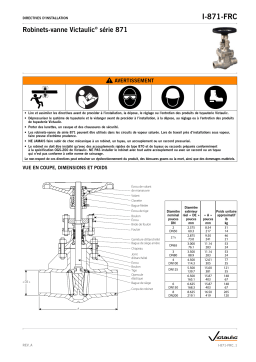 Victaulic Series 871 Gate Valve Guide d'installation