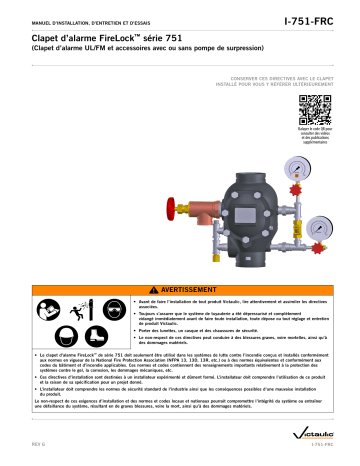 Victaulic FireLock™ Alarm Check Valve Series 751 Manuel utilisateur | Fixfr