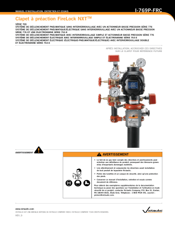 Victaulic FireLock NXT™ Preaction Valve Series 769 Installation manuel | Fixfr