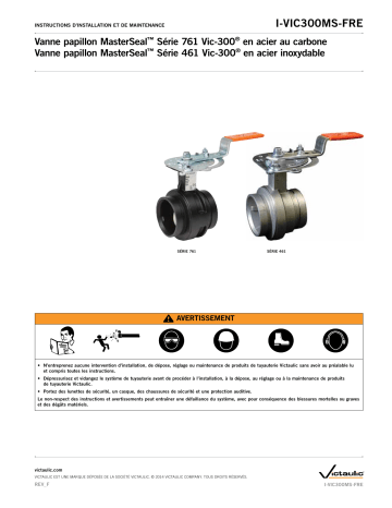 Victaulic Vic-300 MasterSeal™ Butterfly Valve Series 761/461 Manuel utilisateur | Fixfr