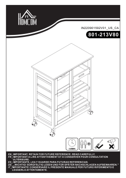 HOMCOM 801-213V80WT Compact Bar Serving Cart Mode d'emploi