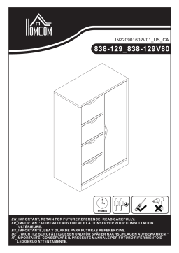 HOMCOM 838-129V80AK Modern Cabinet Slim Chest Freestanding Storage Organizer Mode d'emploi
