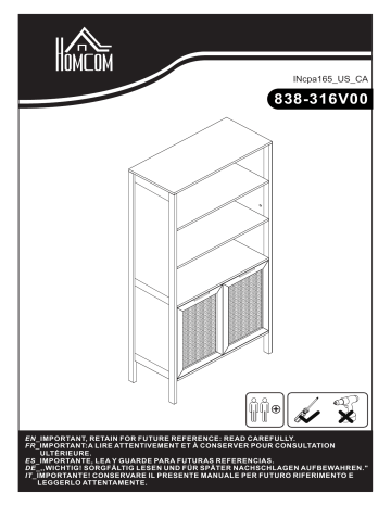 HOMCOM 838-316V00AK Bookshelf Mode d'emploi | Fixfr