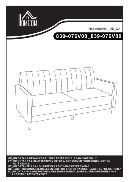 HOMCOM 839-076V80BK Velvet-Touch Fabric Reclining Couch Mode d'emploi