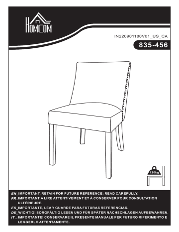 HOMCOM 835-456LG Modern Dining Chairs Set of 2 Mode d'emploi | Fixfr