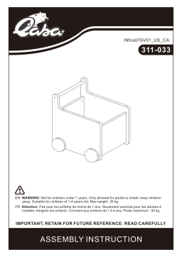 Qaba 311-033BU Movable Toy Bin Mode d'emploi