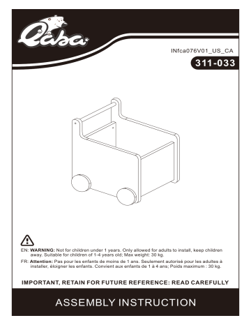 311-033PK | Qaba 311-033BU Movable Toy Bin Mode d'emploi | Fixfr