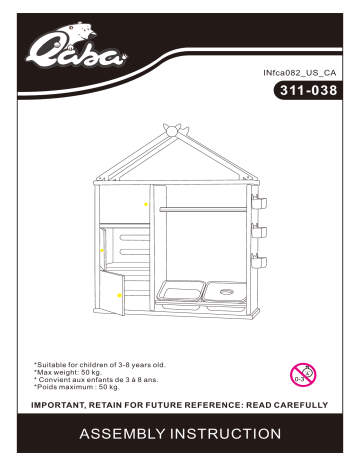 311-038BU | Qaba 311-038OG Kids Toy Organizer and Storage Book Shelf Mode d'emploi | Fixfr