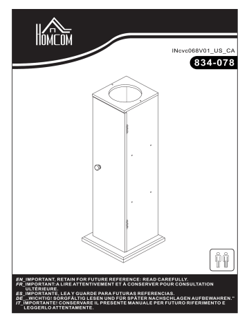 HOMCOM 834-078 Small Bathroom Corner Cabinet Floor Doors Shelves Thin Toilet Vanity Mode d'emploi | Fixfr