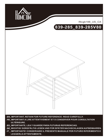 HOMCOM 839-285V80 Side Table Mode d'emploi | Fixfr