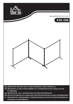 HOMCOM 830-306BG 3-Panel Folding Screen Room Divider Privacy Separator Partition Mode d'emploi