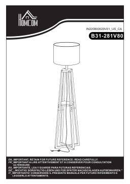 HOMCOM B31-281V80 Modern Standing Floor Lamp Bedroom Light Mode d'emploi