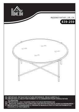 HOMCOM 839-259GD 36" Round Coffee Table Mode d'emploi