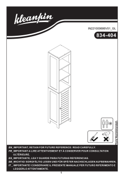 kleankin 834-404 Tall Bathroom Storage Cabinet Mode d'emploi